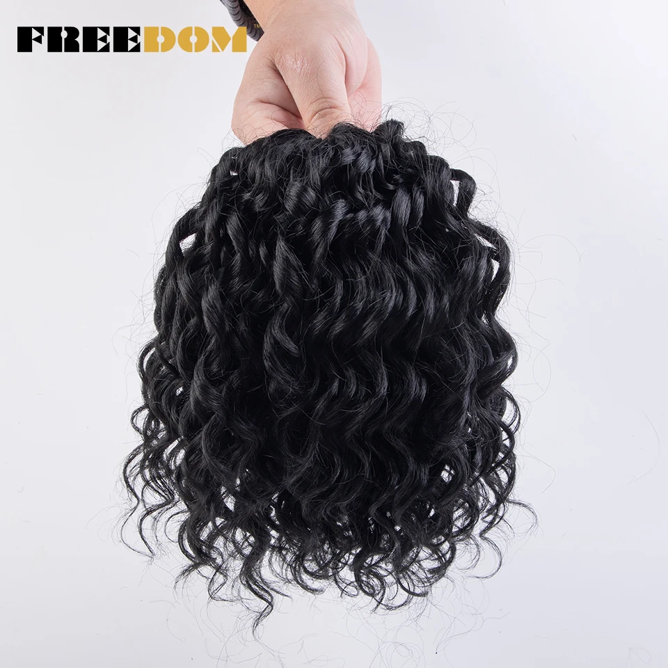 FREEDOM 10 Zoll Synthetische Tiefwellige Twist-Häkelzöpfe Haarverlängerungen Ombre Afro Lockige Flechtfrisur Hochtemperaturfaser – Detail 8