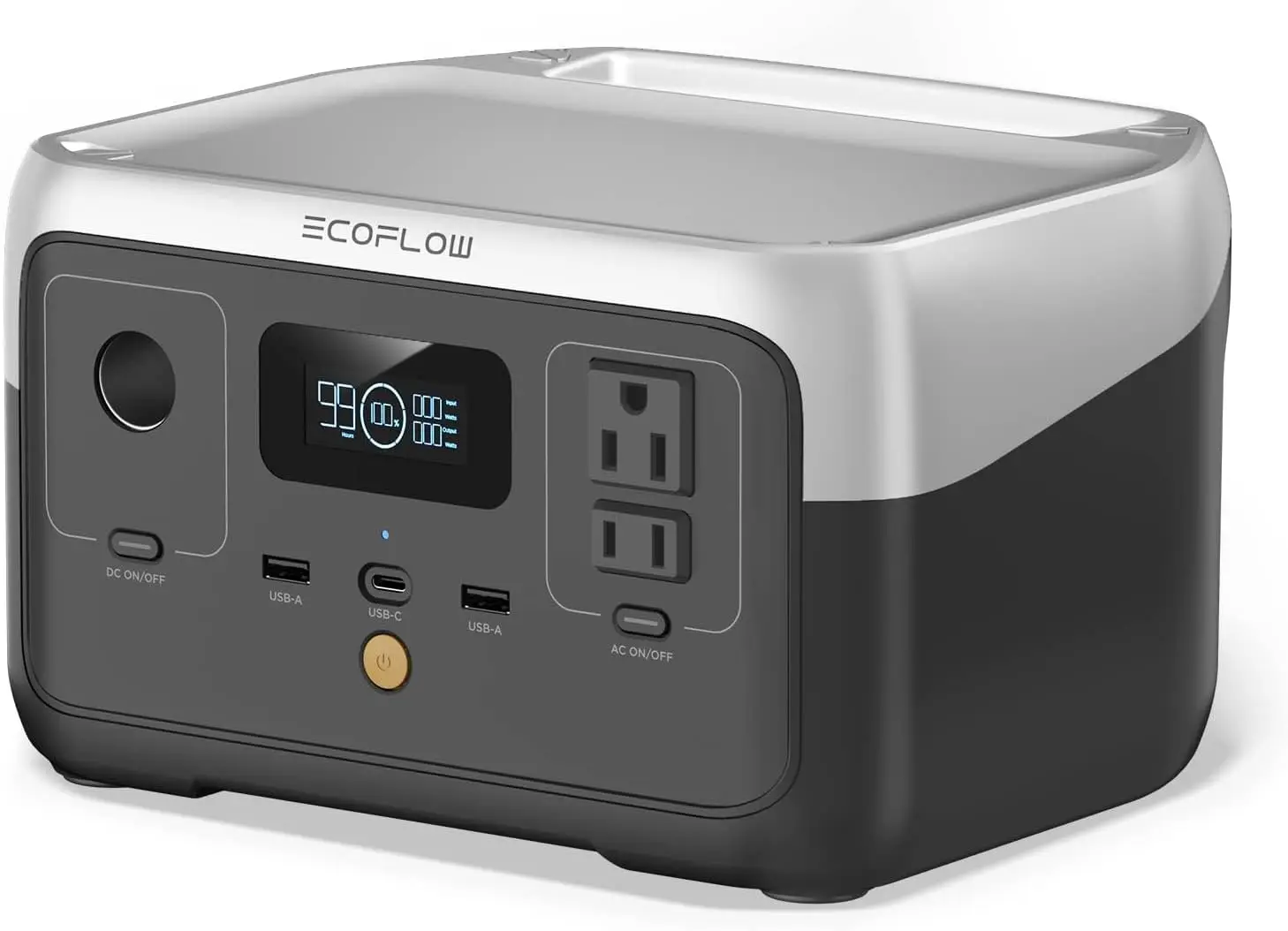 256Wh LiFePO4 Battery/ 1 Hour Fast Charging, 2 Up to 600W AC Outlets, Solar Generator for Outdoor Camping/RVs/Home Use