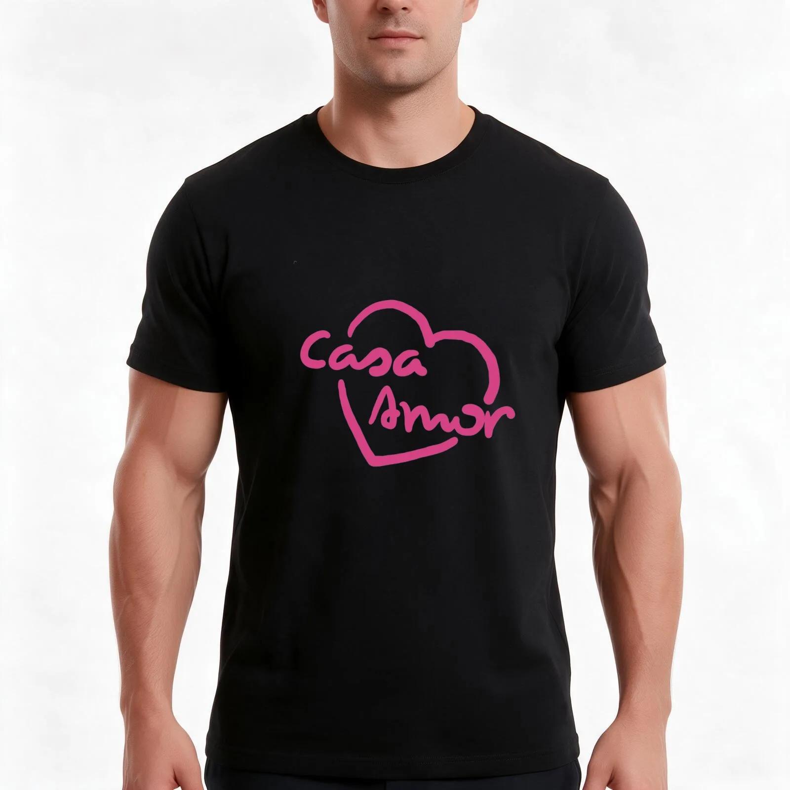 Casa amor T-Shirt Summer Casual Cotton Tee Oversized Streetwear Tops Vintage Graphic Print Loose Fit Short Sleeve