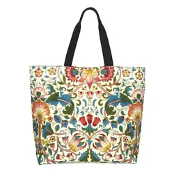 Funny William Morris Shopping Tote Bag Recycling Floral Textile Pattern Groceries Canvas Shoulder Shopper Bag