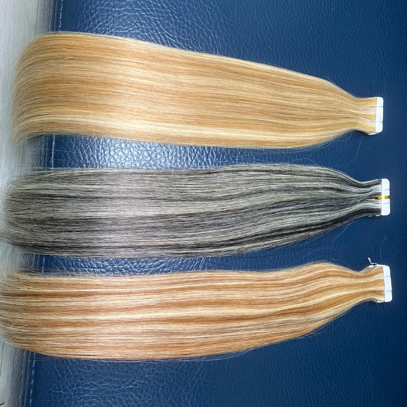 Tape In Human Hair Extensions Natuurlijke Naadloze Onzichtbare Huid Inslag 18 "-30" Machine Remy Dubbelzijdig Zelfklevend Menselijk Haar