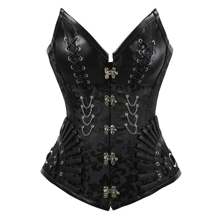 Women Gothic Underbust Corset Waist Trainer Slimming Bustiers Lingerie Shapewear Bones Basques Body Shaper