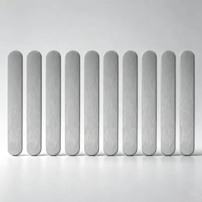New 10Pcs Self Adhesive Metal Strips Magnetic Plates Strong Sticky Sheets For Car Parking Number Sign Phone Magnetic Mount