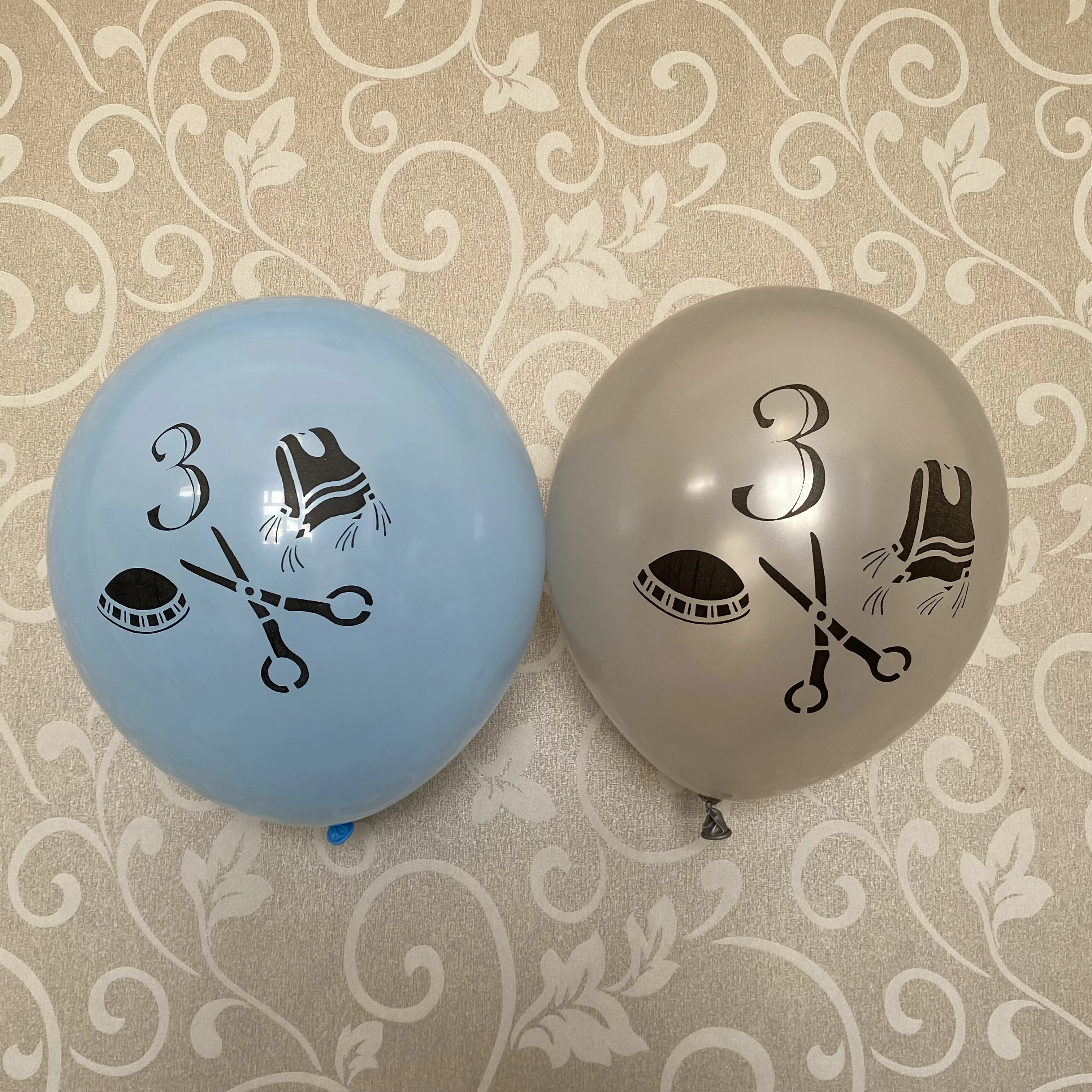My Upsherin Decorations Silver Yarmulka Tzitzis Scissor Balloons Judaism Boy Age 3 Years Birth First Haircut Halaka Party Decor