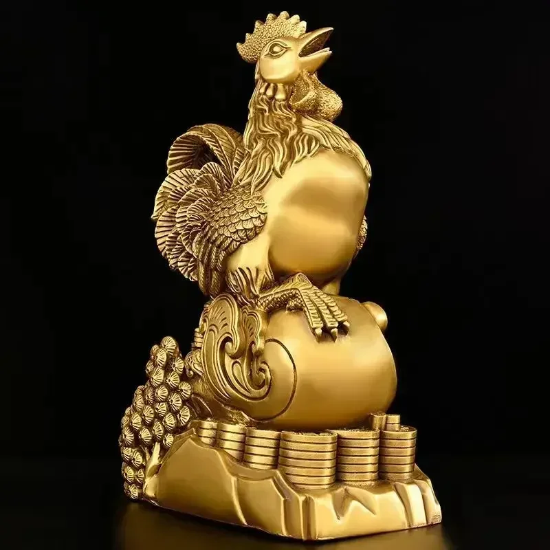 

Медный привлекающий богатство, животное, куриное украшение, украшение Fortune Zodiac для дома и офиса