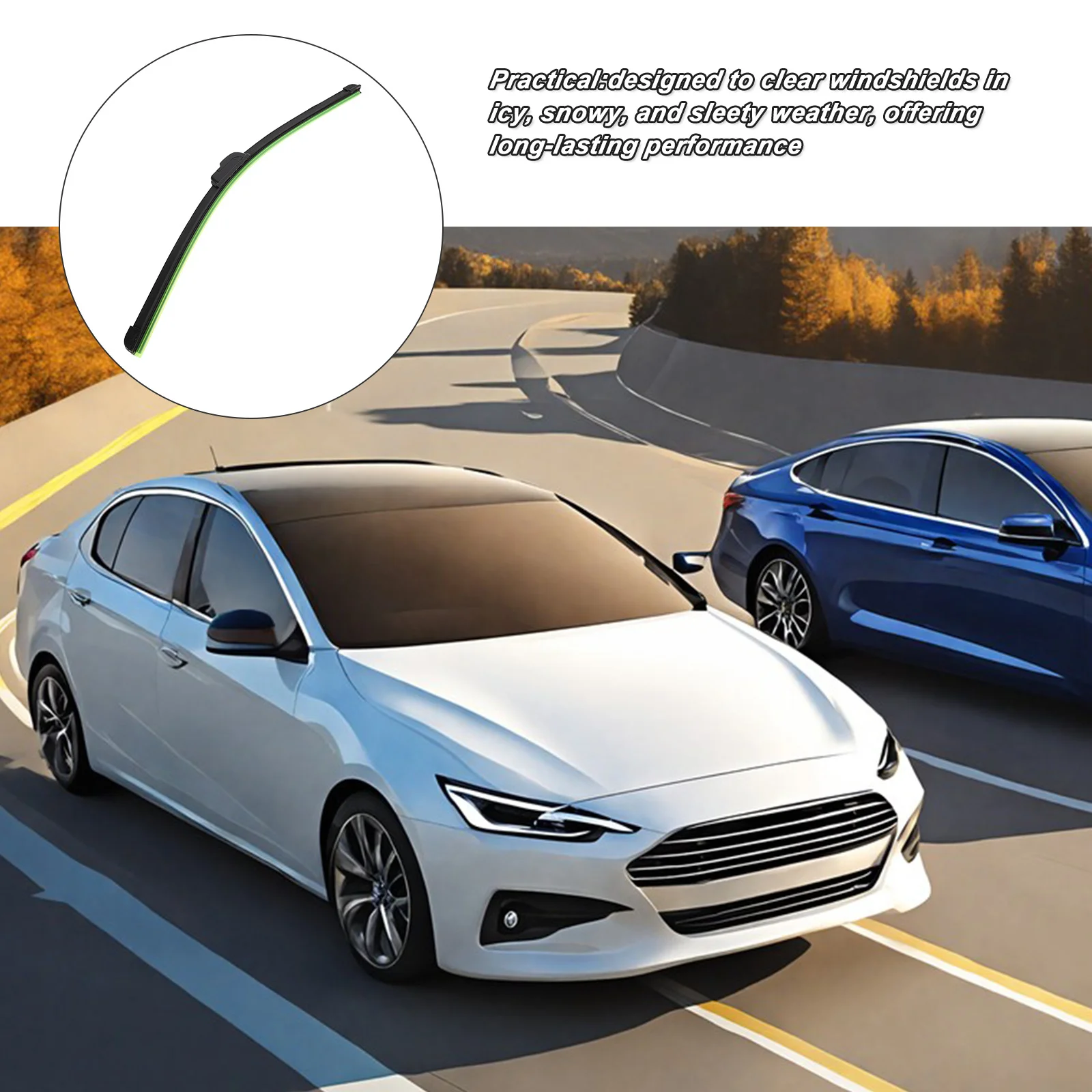 

U-Shaped Universal Fit Car Wiper Blades Durable Quiet Ice Snow Sleet Resistance Long-Lasting Performance for Vehicles