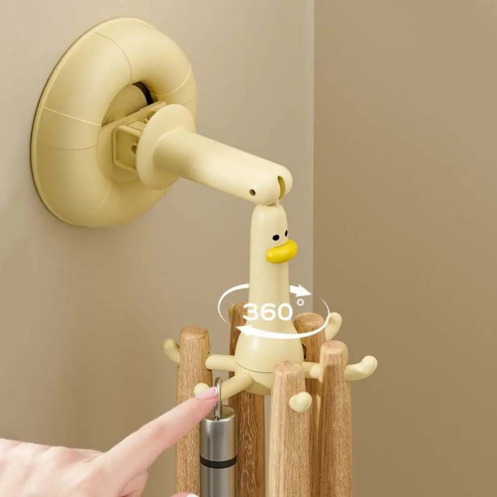 2Pcs Plastic Suction Cup 360° Rotating Hook Wall Mounted Traceless Six Claw Hook Save Space Punch-free Kitchen Utensil Holder