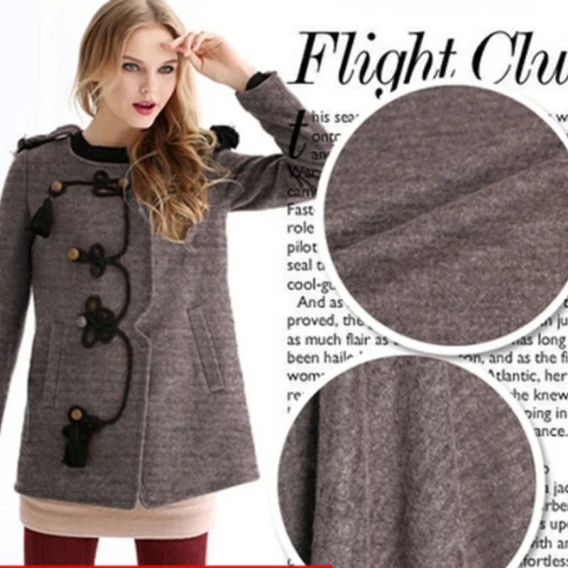 

Шерстяная ткань, толстый мягкий трикотаж, коричневая ткань для осени и зимы, пальто, брюки, брендовый модный дизайн, оптовая продажа, ткань