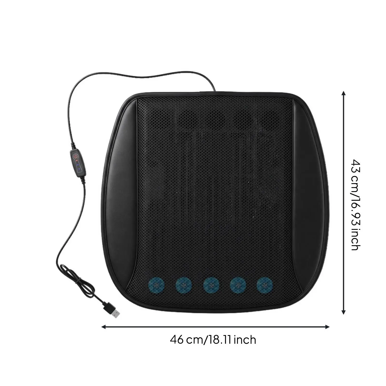 Ventilated Seat Cushion USB-Powered Cushioned Seat Pad Cushion Breathable for Drivers, Office Workers, Car, Truck