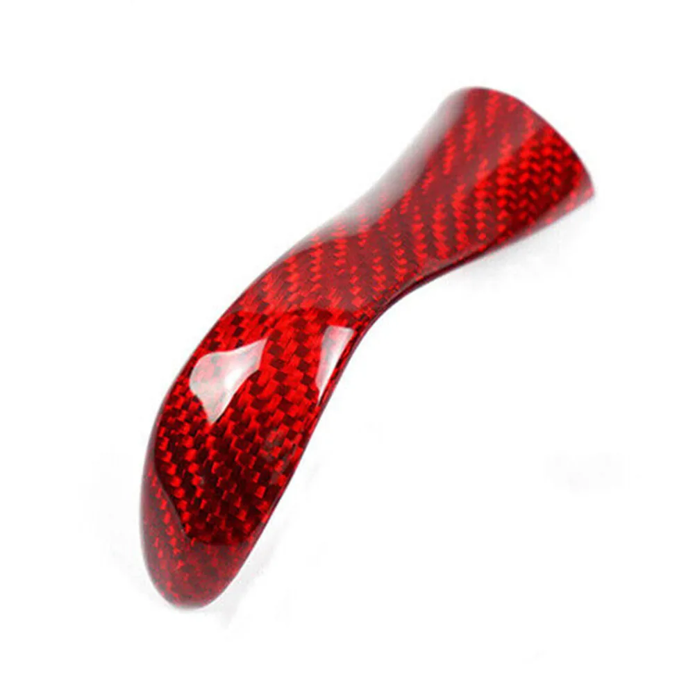 Trim Shift Knob Cover Carbon Fiber Easy Use Gear Shift Knob Professional Red Replacement 1PC 1x Trim Shift Knob