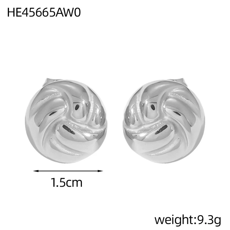 CarlidanaLight Luxury European and American Retro Versatile Commuting Earrings for Women Geometric Twisted Ball-Shaped Earrings