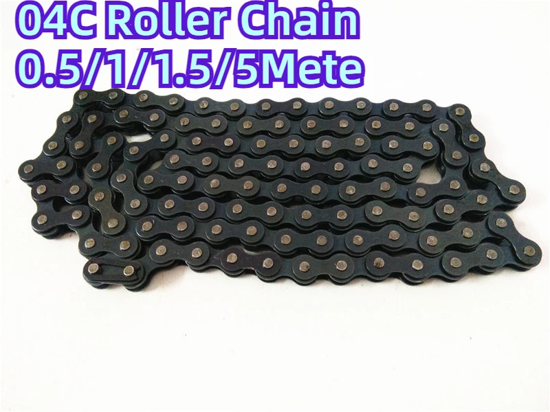 1pc 04C Roller Chain / Chain Links Connector Industrial Transmission Chain Pitch 6.35mm for 04C Sprocket 0.5/1/1.5/5Meter