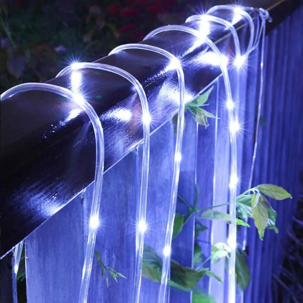 New solar light strip outdoor waterproof courtyard super bright atmosphere light outdoor LED copper tube light strip color light