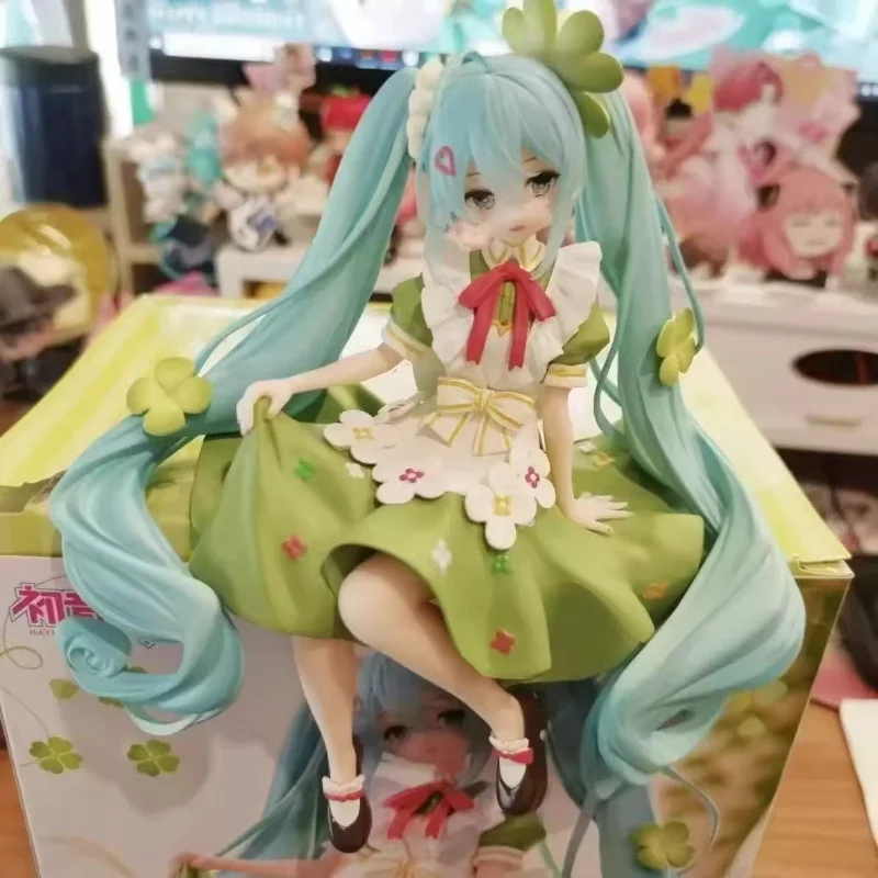 スポットラッキーグラス-ダブルポニーテール-初音ミク-フィギュア、二次元クロスボーダーコレクションモデル