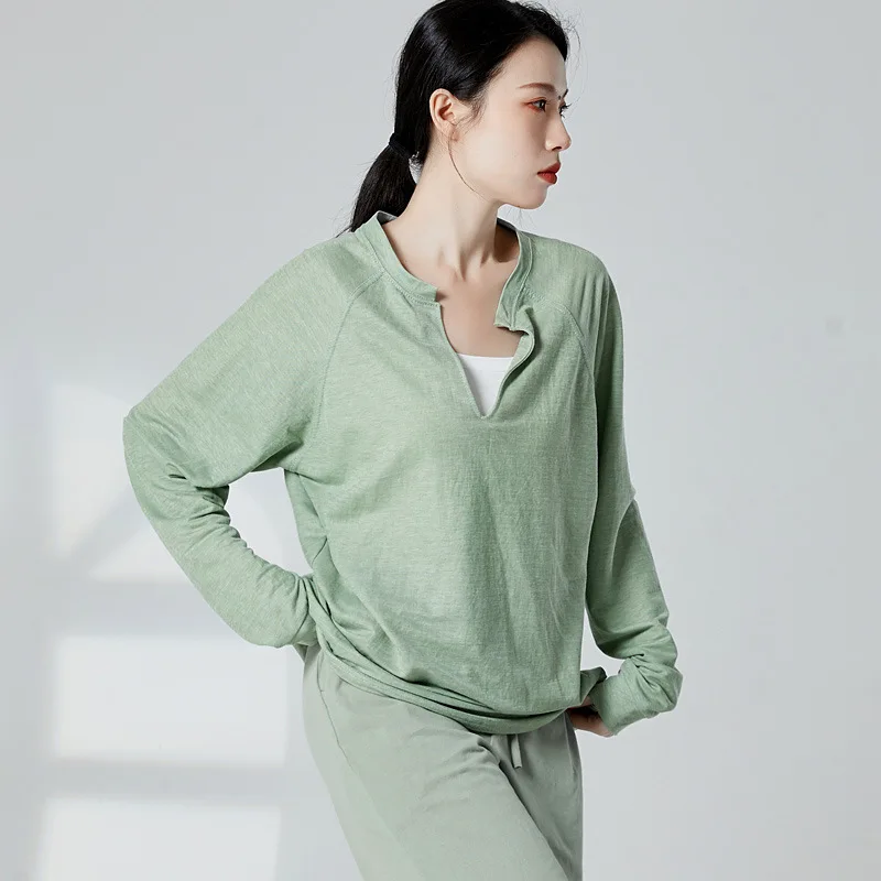 Water dance clothes, the same style for men and women, tide T street dance jazz dance top, solid color loose long-sleeved