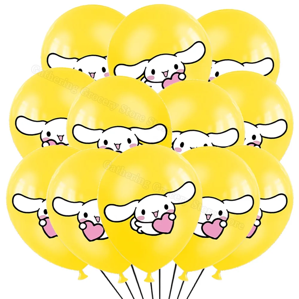 Sanrio Cinnamoroll Yellow Latex Ballon Party Supplies 12in Air Globos DIY Party Decoration Cartoon White Dog Festivel Gift Toy