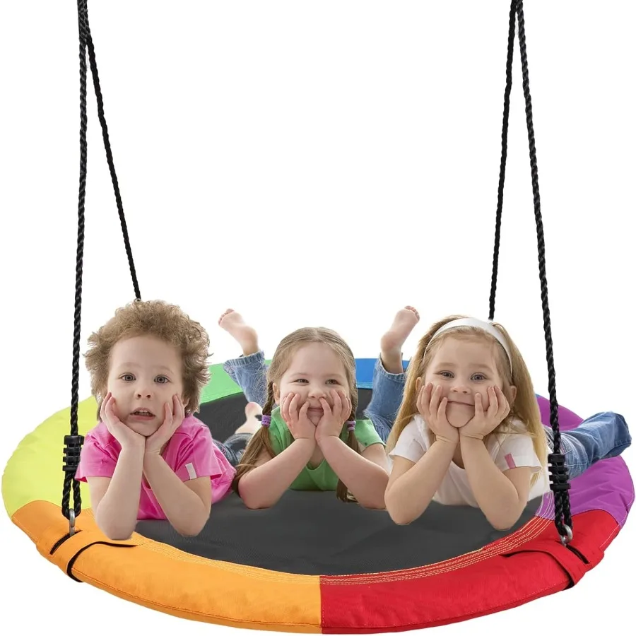 

Saucer Swing for Outdoor 40 Inch Tree Swing with 600LB Weight Capacity Waterproof 900D Ox Fabric Ideal for Backyard Playground