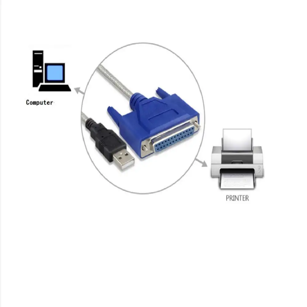 USB 2.0 To 25 Pin DB25  Female  Parallel Port Cable IEEE 1284 12Mbps Parallel Printer adapter Cable for Computer PC Laptop