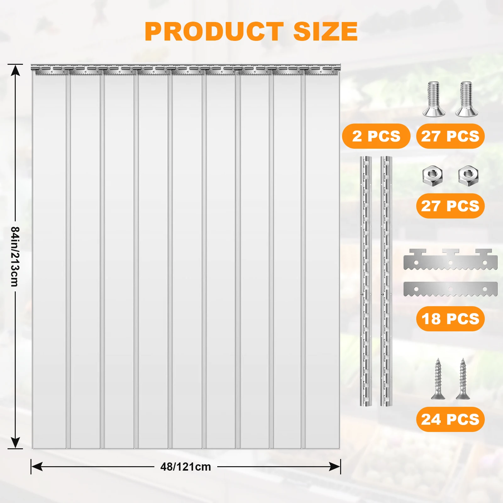 Transparenter Türvorhang aus PVC, langlebig und stabil, für Fabriken und Supermärkte, Haushaltswaren, Scheune, Haustier, Tierhaus – Detail 17