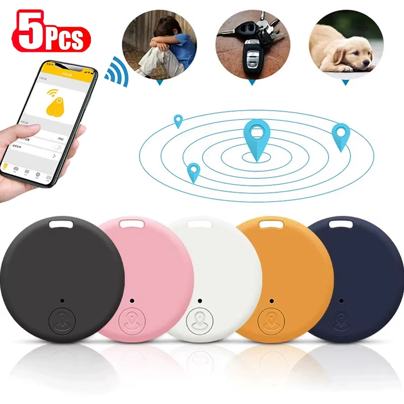 

5pack Smart Mini Finder Children Cat Dog Wallet GPS Location Tracker Anti-lost Device Bluetooth Mini Portable Tracking Locator