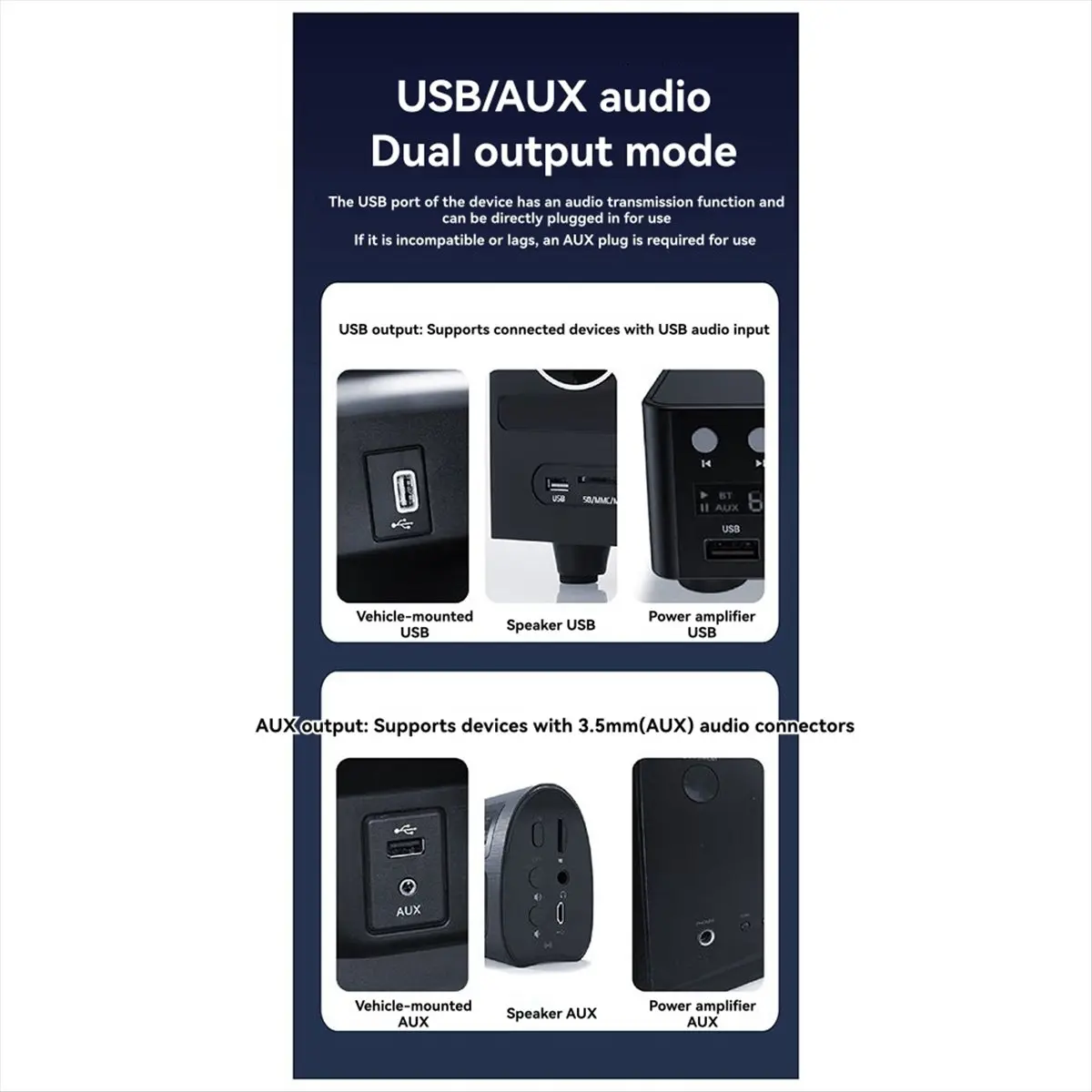 

A23G Wireless Car 5.3 Bluetooth Receiver AUX Lossless Audio Adapter Car USB Phone Converter