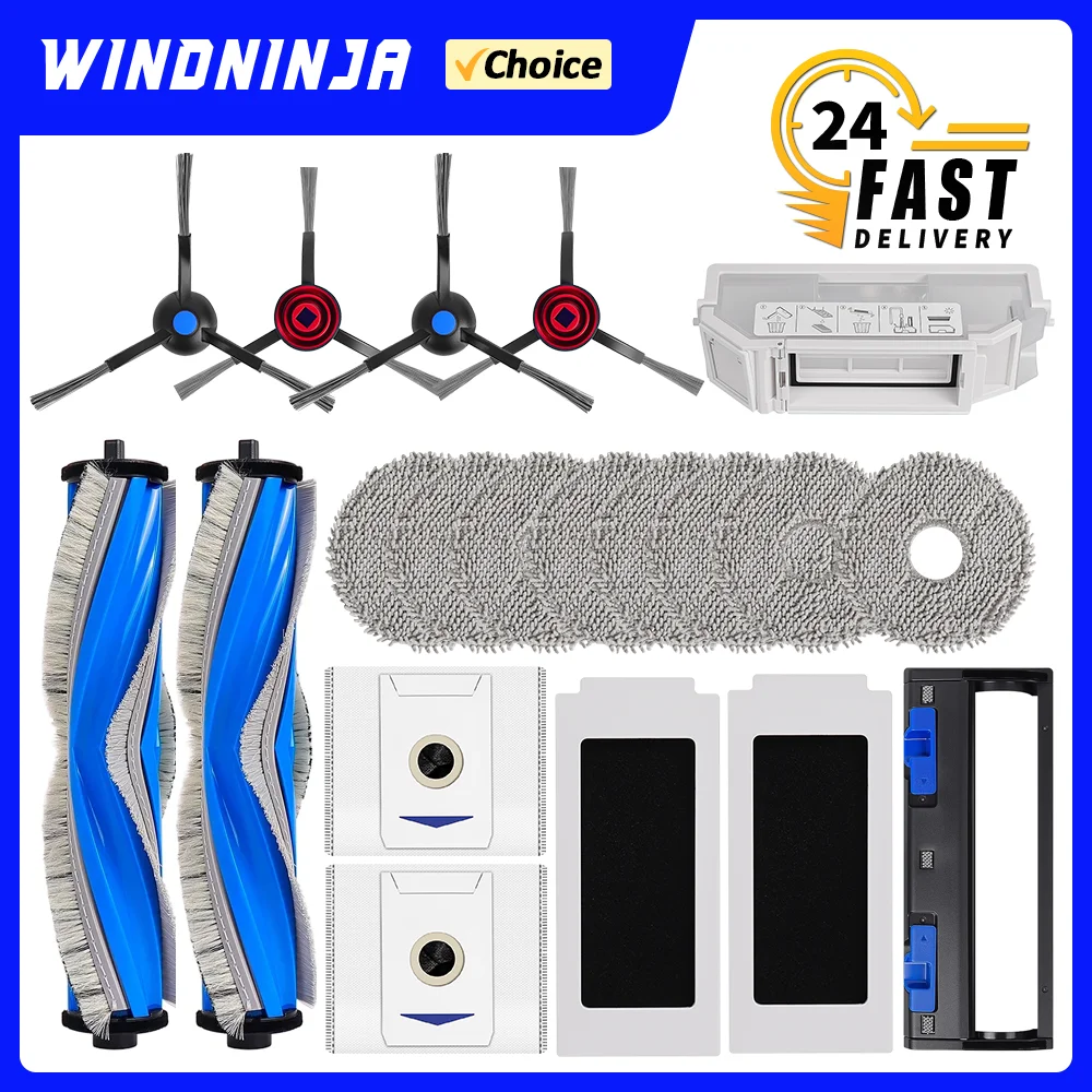 

Roller Side Brush Hepa Filter Dust Bag Mop Cloth Dust Box Parts For Ecovacs Deebot T30 Pro Omni T30 OMNI YEEDI M12 Pro+ T30 MAX