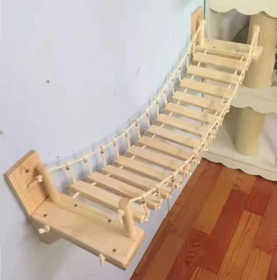 Solid wood cat bridge cat climbing frame wall-mounted multi-functional New Zealand pine solid wood cat bridge capable of jumping