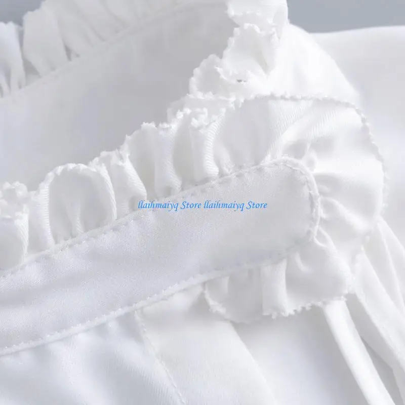 573B Women Detachable Collar Sweet Ruffle Design Decorative Collar Neck Accessory Half Shirt For Blouse Dress Sweater Styling