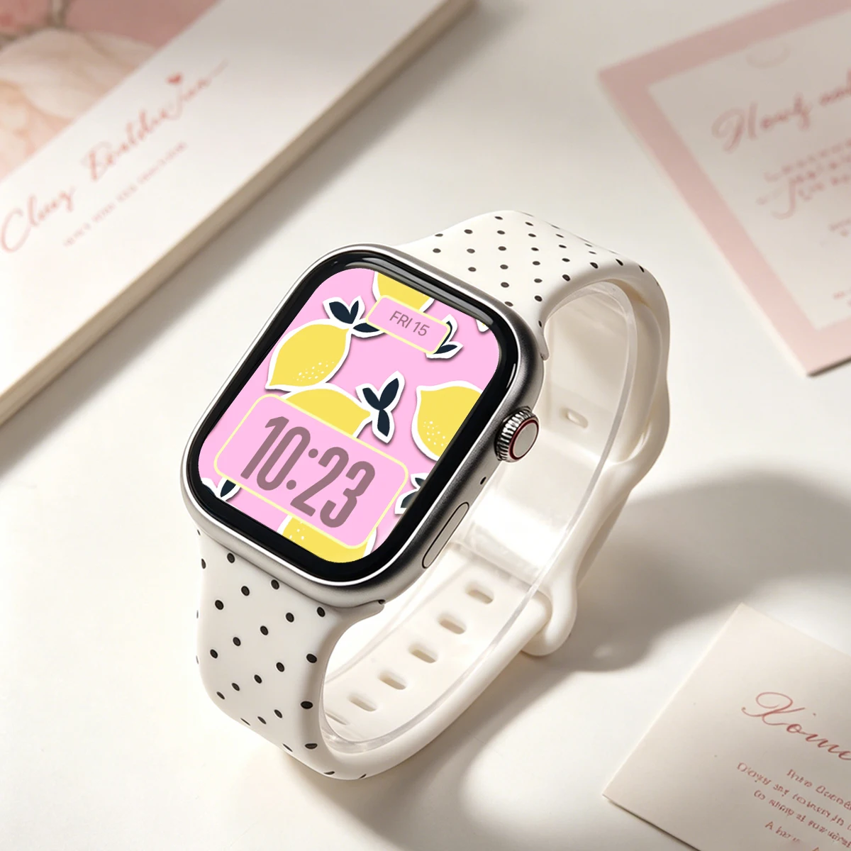 Black White Dots Series Printed Straps for Apple Watch 11 10 9 8 7 SE Bands Replaceable Bracelet for iWatch 46mm 42mm 41mm 40mm