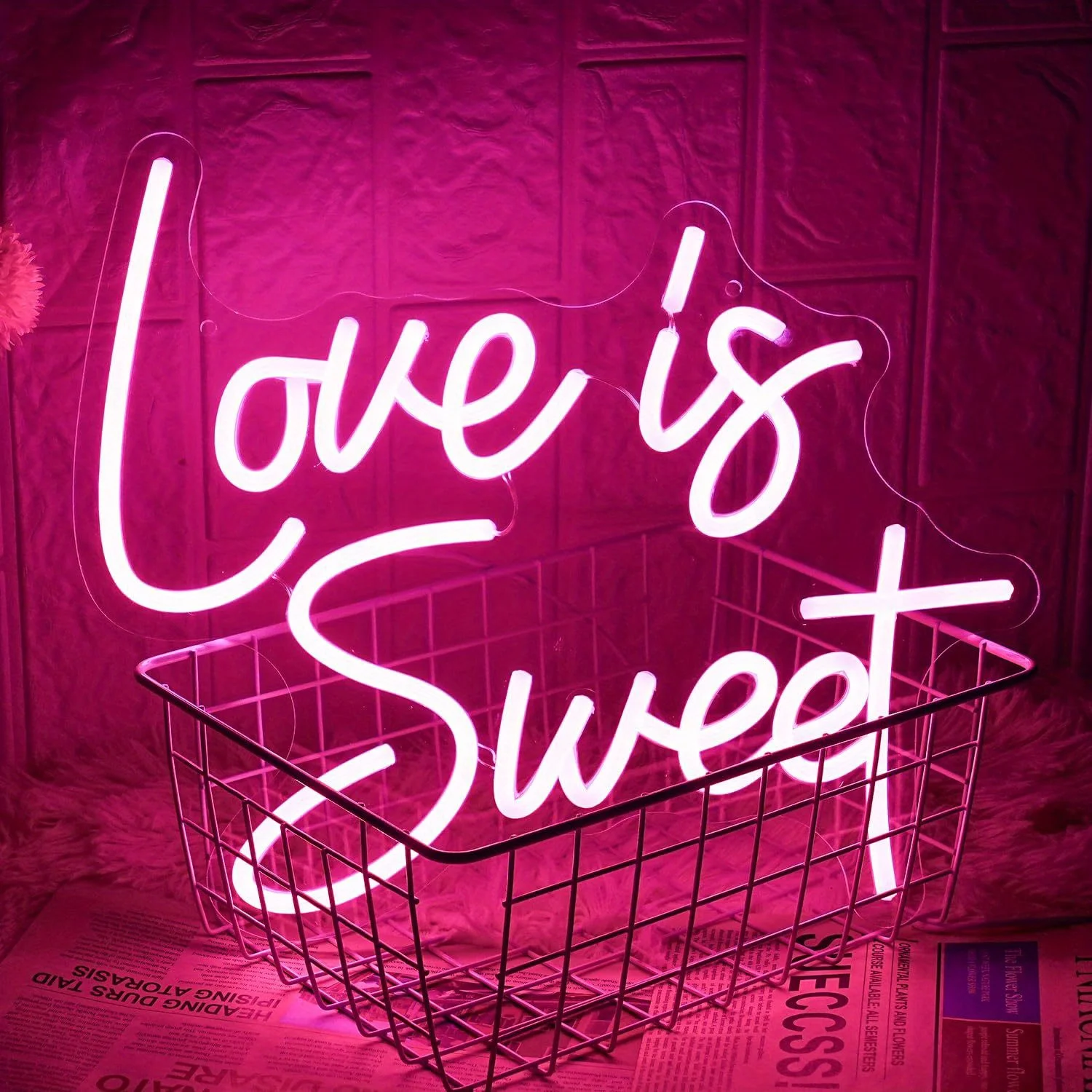 Love is Sweet LED Neon, USB Powered Dimmable LED Neon, Suitable for Weddings, Parties, Cafe Wall Art