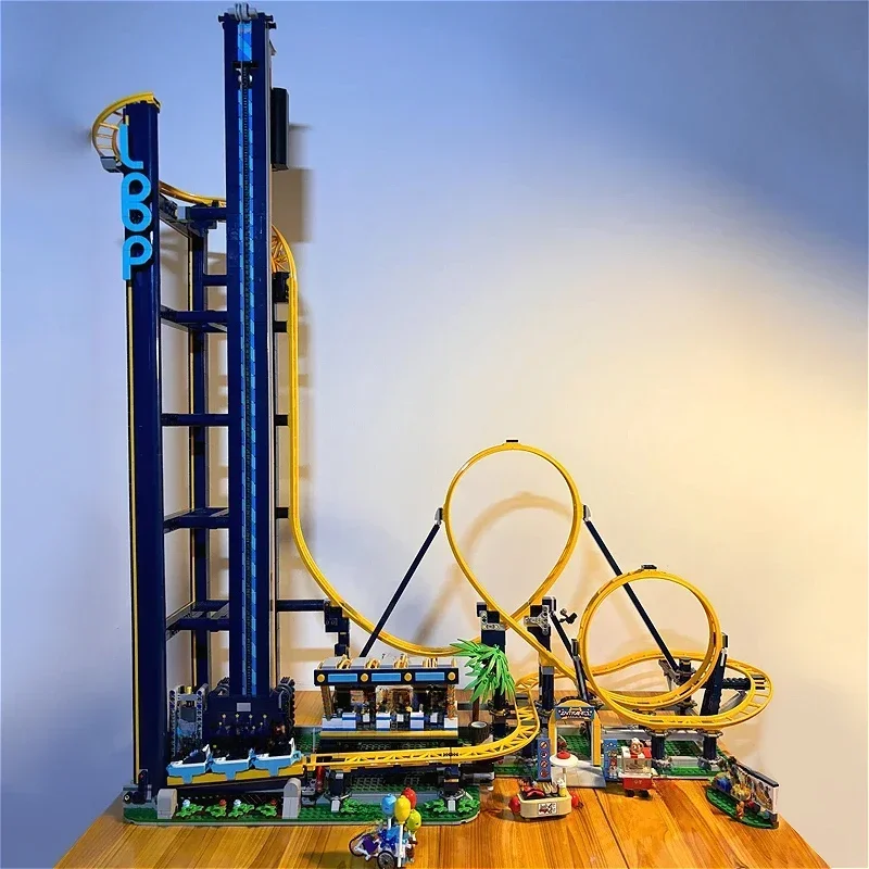 The New Loop Roller Coaster Amusement Park Model Building Block City Bricks Kits for Christmas Birthday Gifts 3756pcs