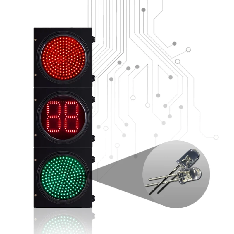 Traffic signal Flashing Light Traffic signal Lights 300mm with Countdown Timer