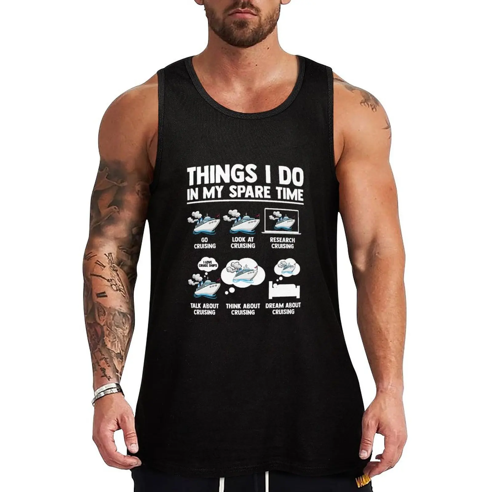 Things I Do In My Spare Time Funny Cruising Tank Top Men's gym articles Body man
