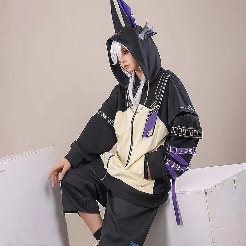 

Three part delusional Genshin Impact anime tenariceno shahai sencos coat men and women's coat hooded sweater