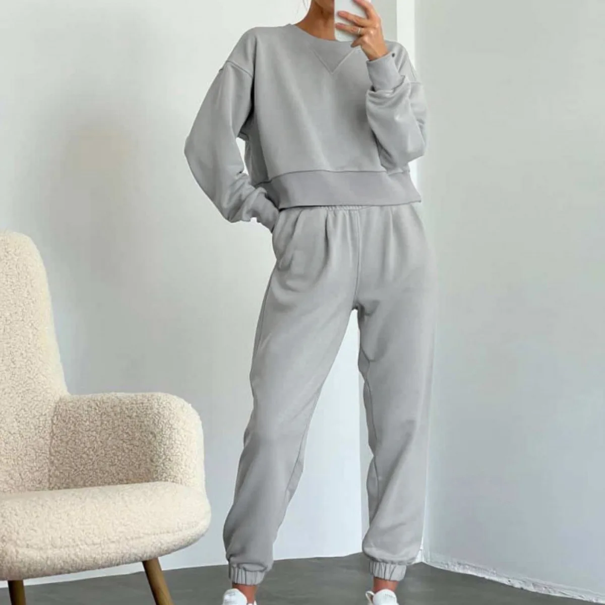 

Matching Sets Two Piece Sets Women Pant Set Tracksuit Jogger Y2k Sweatshirts Autumn Winter Sports Elastic Waist Streetwear Pants