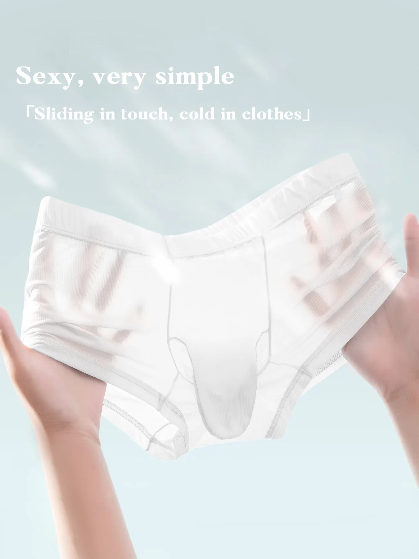 Herren Eisseide Nahtlose Boxershorts Ultra-Dünne Atmungsaktive Slips mit Elefantennase-Design Durchsichtige Komfortable Unterwäsche – Detail 9