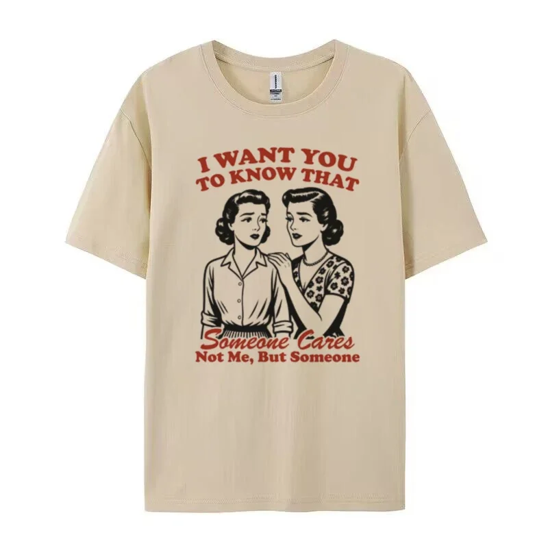 Someone Cares Vintage Funny Meme T-Shirts for Women Loose Short Sleeve Sarcastic Humor T Shirts Hippie Weirdcore Tee Shirt Gifts
