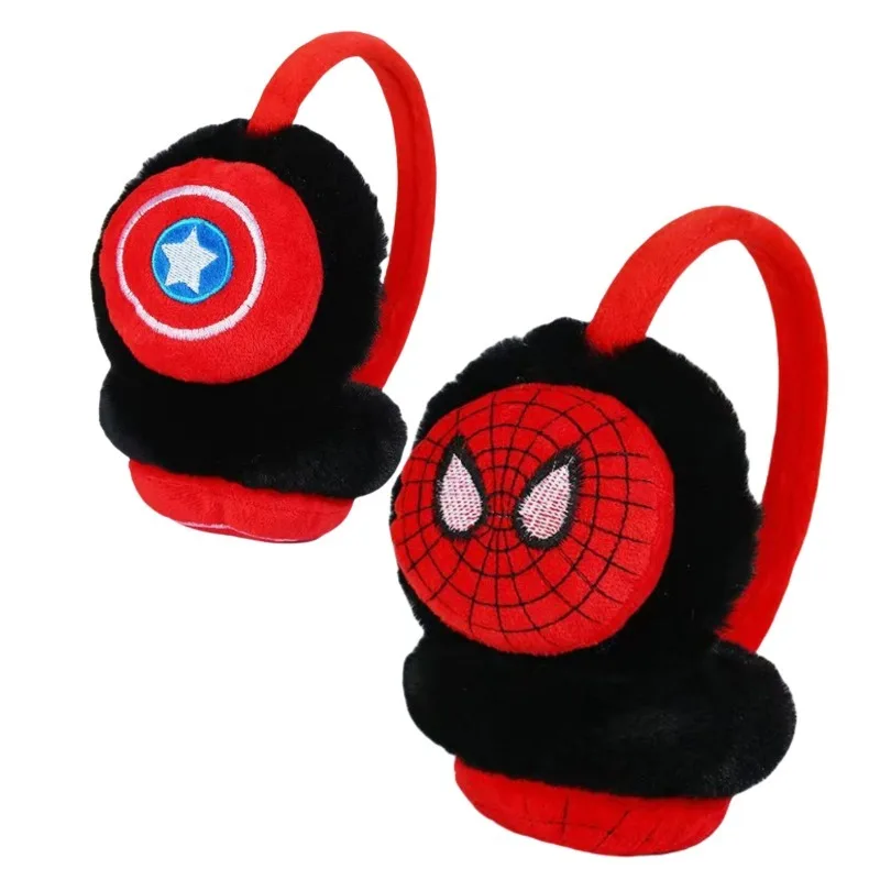 Marvel Spiderman Captain America Peripheral  Movies Children\'s Winter Plush Warm Cartoon Cute Windproof Ear Warmer  Wholesale