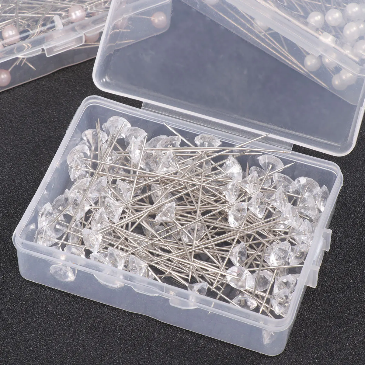 

400pcs Pearl Pins Multicolor Flat Straight Sewing Head Craft Project Ornament Decoration Clothes Pin Artificial