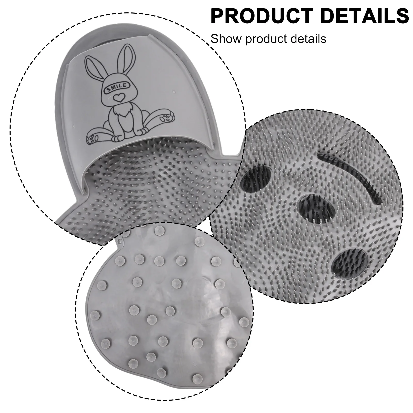 

Нескользящий коврик для ванной с щеткой для мытья ног, расслабляющий массаж спины, эффективное мытье ног, простота в использовании и чистке