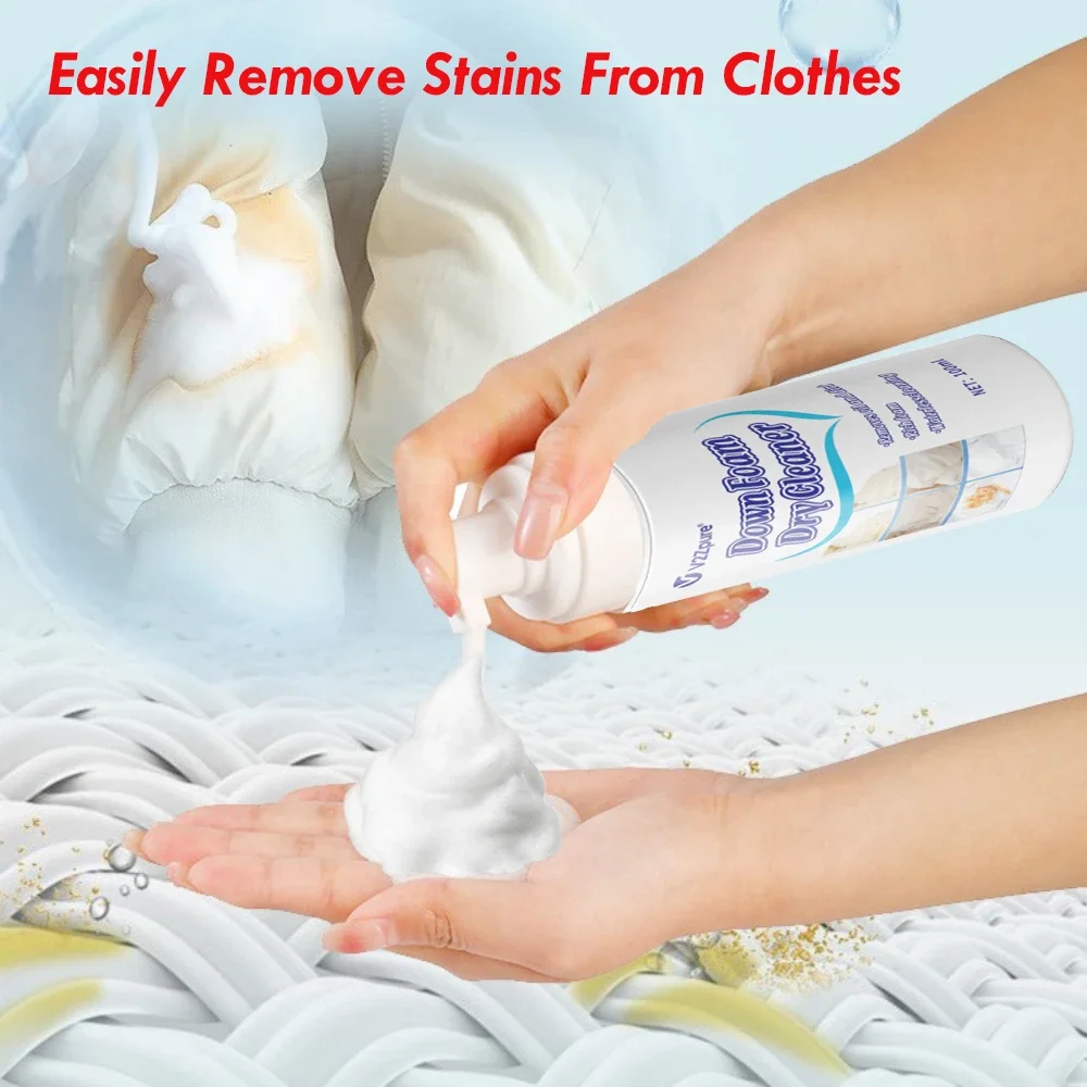Dry Foam Agent, Professional Dry Cleaning Agent, Down Jacket Cleaner, Clothes Stain Cleaner, Remove Oil Water-Free Clean Clothes