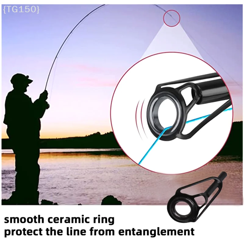 Fishing Rod Repair Kit - 【F2-TG150】ชุดอุปกรณ์ซ่อมปลายคันเบ็ดตกปลาแบบ DIY จำนวน 8 ชิ้น ทำจากสแตนเลส