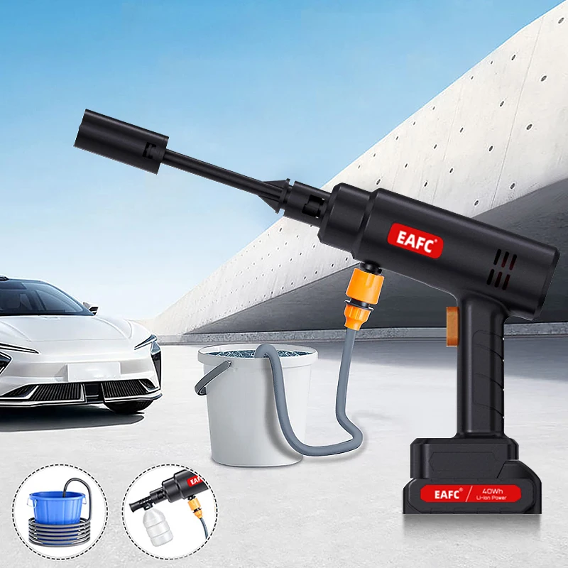 500W Cordless High Pressure Washer High Pressure Car Washer Gun Water Generator Garden Garden Tools for Home Car Washing Gun