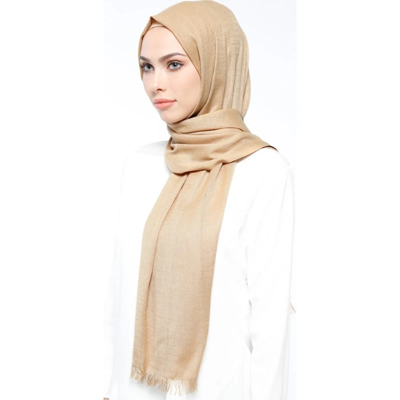 Shawl Pashmina 3'Lü Shawl Ecru Dark Mink Honey Foam Made In Turkey, Excellent Quality, different color with alternatives