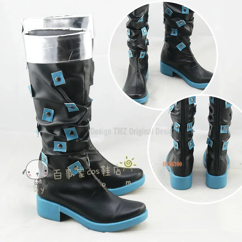 JJoJo's BBizarree Adventure 6 Stone Ocean Kujo Jolin Cujoh Jolyne Black Characters Anime Costume Prop Cosplay Shoes Boots