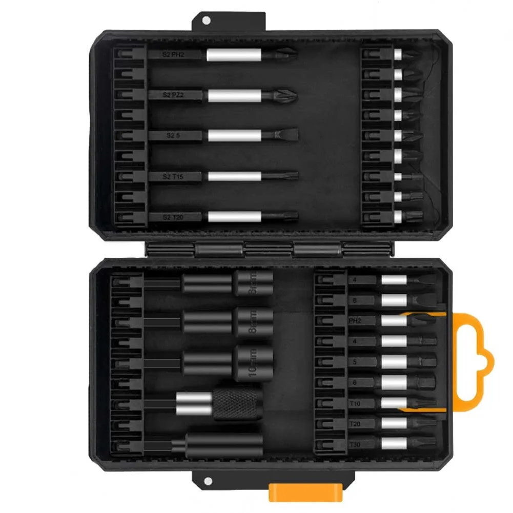 28PCS For Torx For Cross Screwdriver Bit Set For Smartphone Laptop Computer Watch TV Repair Electric Drill Power Tool Kit Chrome