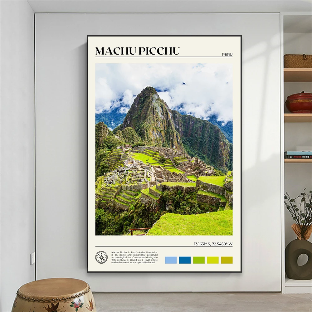 Modern Machu Picchu Print Nature Machu Picchu Wall Art Poster Wild Landscape Canvas Painting Home Reading Room Wall Decoration