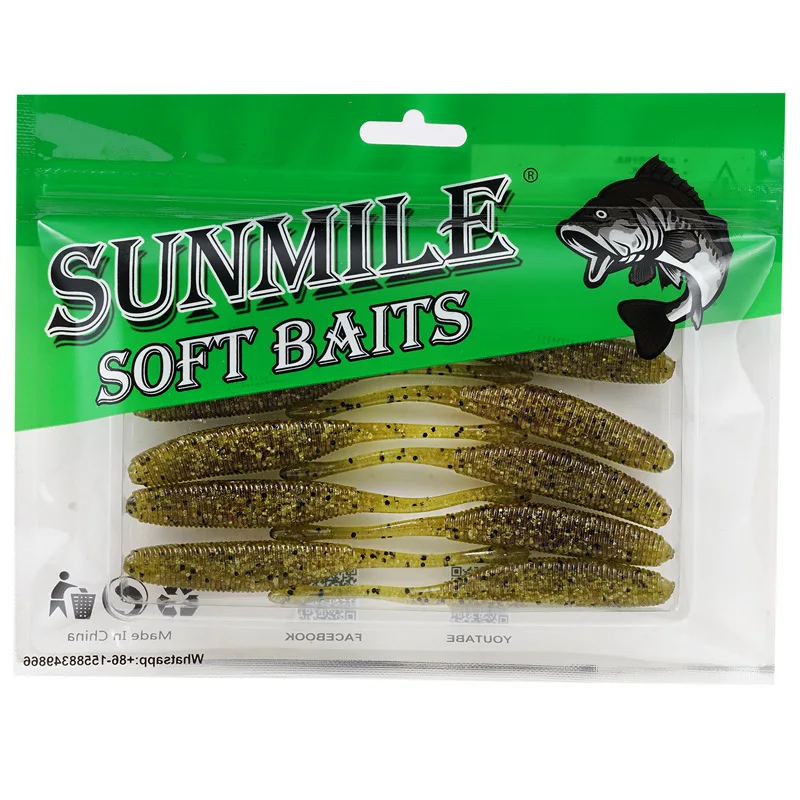 Bazooka Fishing Soft Lures Silikon Künstliche Kunststoffköder Pesca Karpfenangeln Bassköder sinkend 2,4 g 4,7 g 6,4 g Wobbler Karpfen