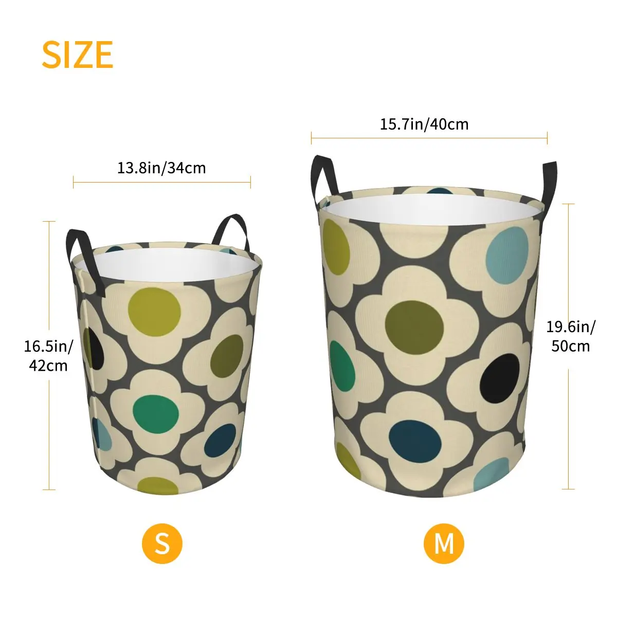 personalized Orla Kiely Flowers Abstract Laundry Hamper Large Clothes Storage Basket Geometric Toys Bin Organizer for Kids