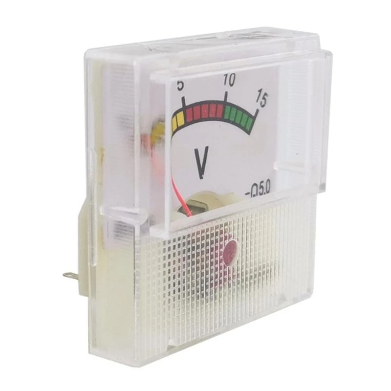 Analogues Panel Meter Volts Voltage Gauge Analog Voltmeter DC0-15V,Mechanical Pointers Voltmeter for Inverters